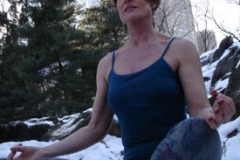 Carla doing yoga in Central Park